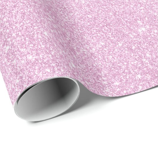 Modern Pink Glitter Girly Cadeaupapier (Rol Hoek)