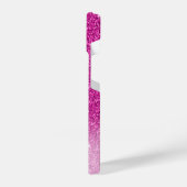 Modern Pink Glitter Girly Monogrammed iPhone Hoesje (Linkerkant)