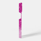 Modern Pink Glitter Girly Monogrammed iPhone Hoesje (Rechterkant)