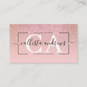 Modern Pink Glitter Gradient Signature Script Visitekaartje (Voorkant)