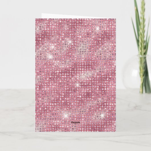 Modern Pink Glitter Happy Birthday to My Wife Kaart (Achterkant)