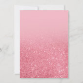 Modern Pink Glitter Ombre Girly Foto Afstuderen Aankondiging (Achterkant)
