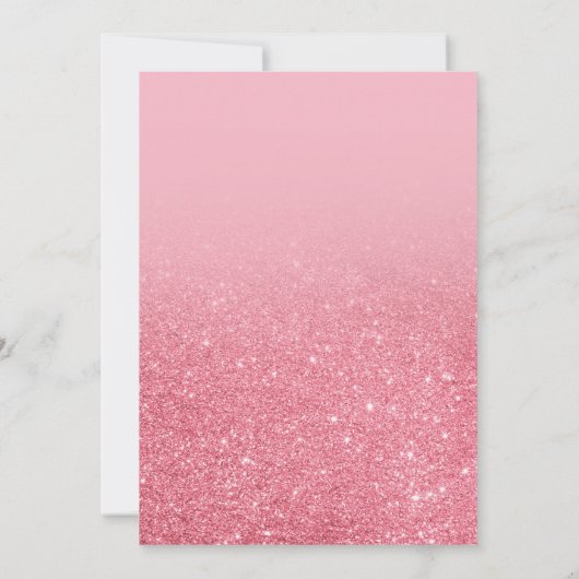 Modern Pink Glitter Ombre Girly Foto Afstuderen Aankondiging (Achterkant)