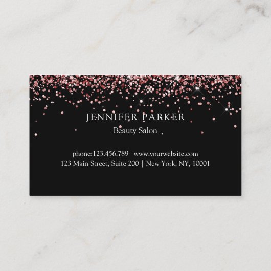 Modern Pink Glitter Salon & Spa Loyalty Visitekaartje (Achterkant)