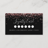 Modern Pink Glitter Salon & Spa Loyalty Visitekaartje (Voorkant)