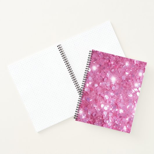 Modern Pink Glitter Spiral Notitieboek (Binnen)
