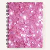 Modern Pink Glitter Spiral Notitieboek (Voorkant)