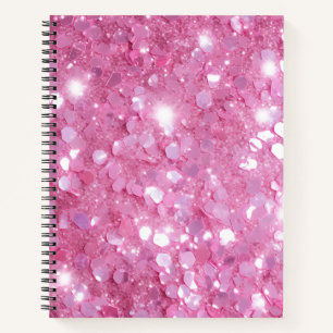 Modern Pink Glitter Spiral Notitieboek