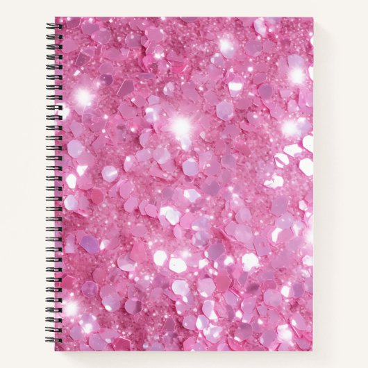 Modern Pink Glitter Spiral Notitieboek (Voorkant)