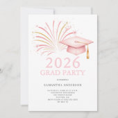 Modern Pink Gold 2026 Grad Party  Kaart (Voorkant)