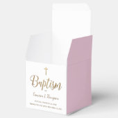 Modern Pink & Gold Baptism with Cross Personalized Bedankdoosjes (Geopend)