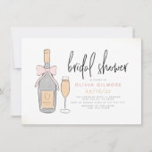 Modern Pink & Gold Champagne Bubble Vrijgezellenfe Kaart (Voorkant)