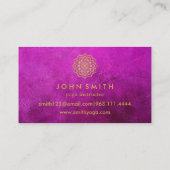Modern Pink & Gold Mandala Lotus Yoga Instructor Visitekaartje (Achterkant)