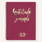 Modern Pink Gold Script Dankbaarheid Journaal 2021 Notitieboek (Voorkant)