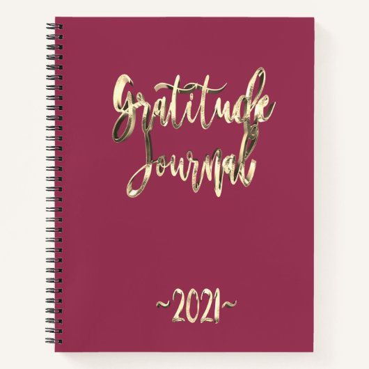Modern Pink Gold Script Dankbaarheid Journaal 2021 Notitieboek (Voorkant)