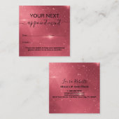 Modern Pink Gold Watercolor Appoinment Card Afsprakenkaartje (Voorkant / Achterkant)