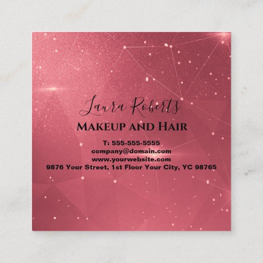 Modern Pink Gold Watercolor Appoinment Card Afsprakenkaartje (Achterkant)