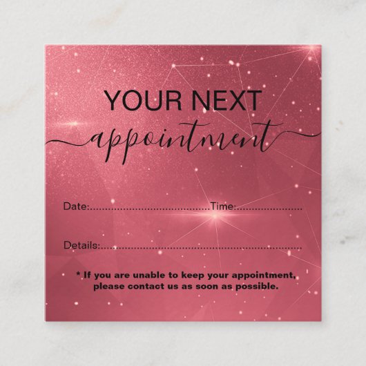 Modern Pink Gold Watercolor Appoinment Card Afsprakenkaartje (Voorkant)