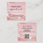 Modern Pink Gold Watercolor Appoinment Card Afsprakenkaartje (Voorkant / Achterkant)