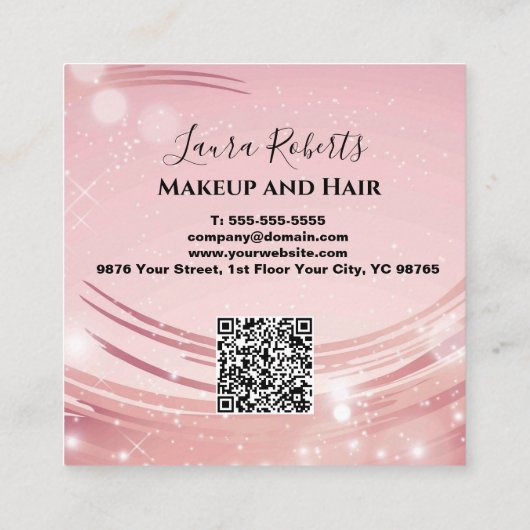 Modern Pink Gold Watercolor Appoinment Card Afsprakenkaartje (Achterkant)