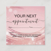 Modern Pink Gold Watercolor Appoinment Card Afsprakenkaartje (Voorkant)