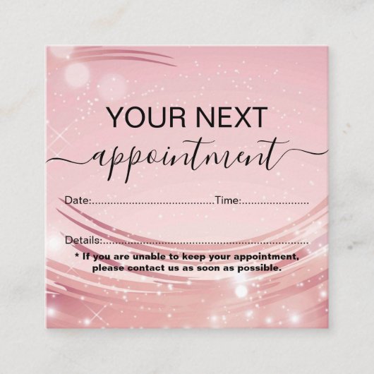 Modern Pink Gold Watercolor Appoinment Card Afsprakenkaartje (Voorkant)