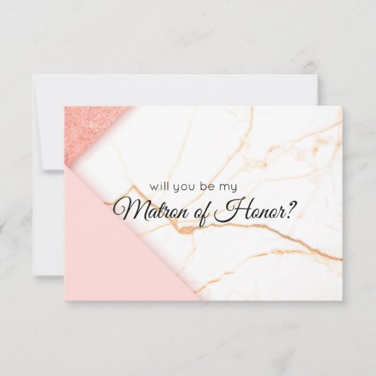 Modern Pink Gold zal je mijn matron zijn. (Voorkant)
