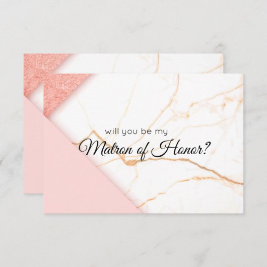 Modern Pink Gold zal je mijn matron zijn. (Voorkant / Achterkant)