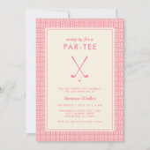 Modern Pink Golf Birthday Party for Her Any Age  Kaart (Voorkant)