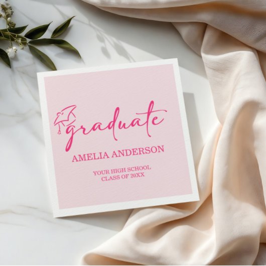 Modern Pink Graduation Class of 2026 Servet