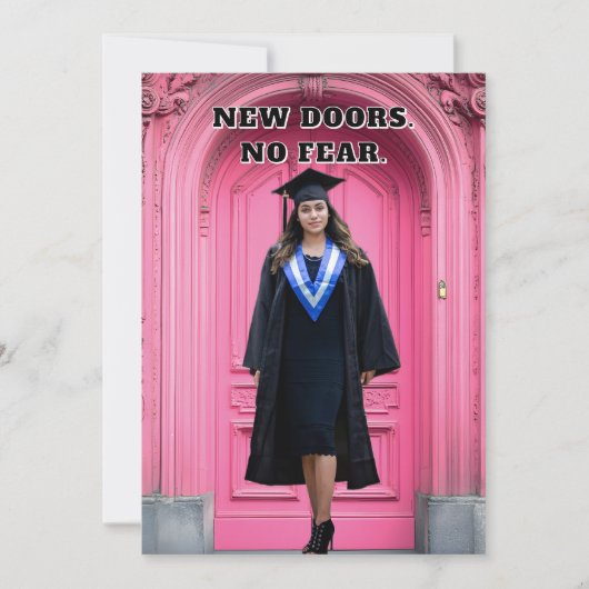 Modern Pink Graduation Invitation Kaart (Voorkant)