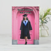 Modern Pink Graduation Invitation Kaart (Staand voorkant)