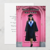 Modern Pink Graduation Invitation Kaart (Voorkant / Achterkant)