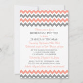 Modern Pink & Gray Chevron Rehearsal Dinner Kaart (Voorkant)