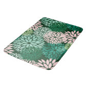 Modern Pink Green Dahlia Floral Badmat (Gekanteld)
