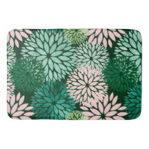 Modern Pink Green Dahlia Floral