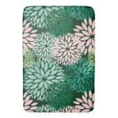 Modern Pink Green Dahlia Floral Badmat (Voorkant Verticaal)
