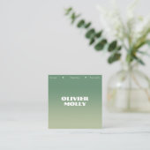 Modern Pink & Green Gradient Business Card Vierkante Visitekaartje (Staand voorkant)