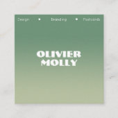 Modern Pink & Green Gradient Business Card Vierkante Visitekaartje (Voorkant)