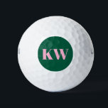 Modern Pink Green Monogram Initials Personalized Golfballen<br><div class="desc">Elevate your game with these Modern Pink and Green Monogram Initials Personalized Golf Balls. Featuring bold initials in a trendy color palette, these custom golf balls are perfect for adding a stylish, personal touch to your golf gear. Whether for yourself or as a unique gift for golf enthusiasts, these personalized...</div>