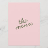 Modern Pink Green Whimsical Summer Fun Wedding Menu (Achterkant)