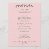 Modern Pink Green Whimsical Summer Fun Wedding Menu (Voorkant)