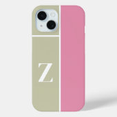 Modern PInk Groen Monogram Case-Mate iPhone Case (Achterkant)