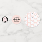 Modern Pink Halloween Birthday Confetti (Achterkanten)
