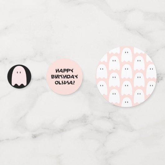 Modern Pink Halloween Birthday Confetti (Achterkanten)