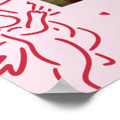 Modern Pink Hand Drawn How Old Were Mom & Dad Sign Poster (Hoek)