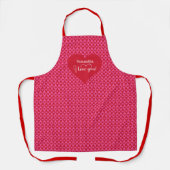 Modern Pink Hearts Apron for Girlfriend I Love You Schort (Voorkant)