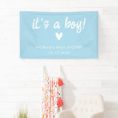 Modern Pink het is een BOY Baby shower Spandoek (Insitu)
