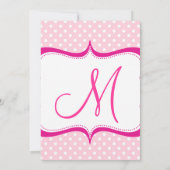 Modern Pink Hot Pink Polka dot Princess Invitation Kaart (Achterkant)