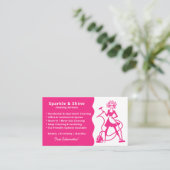 Modern Pink Housekeeper Maid Cleaning Service  Visitekaartje (Staand voorkant)